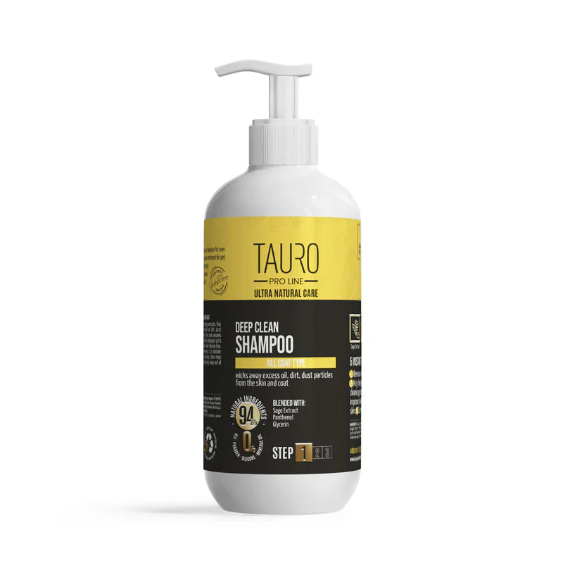 Tauro Pro Line - Ultra Natural Care Deep Clean shampoo for Dogs and Cats  Skin and Coat