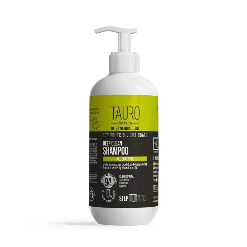Tauro Pro Line - Ultra Natural Care Deep Clean Shampoo Dogs and Cats with White Light Coat and Skin