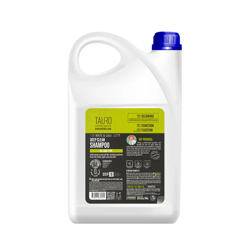 Tauro Pro Line - Ultra Natural Care Deep Clean Shampoo Dogs and Cats with White Light Coat and Skin