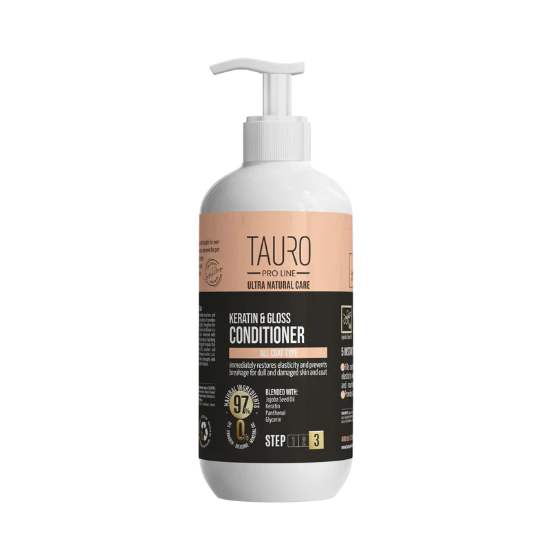 Tauro Pro Line - Ultra Natural Care Conditioner with Keratin for Dogs and Cats Coat