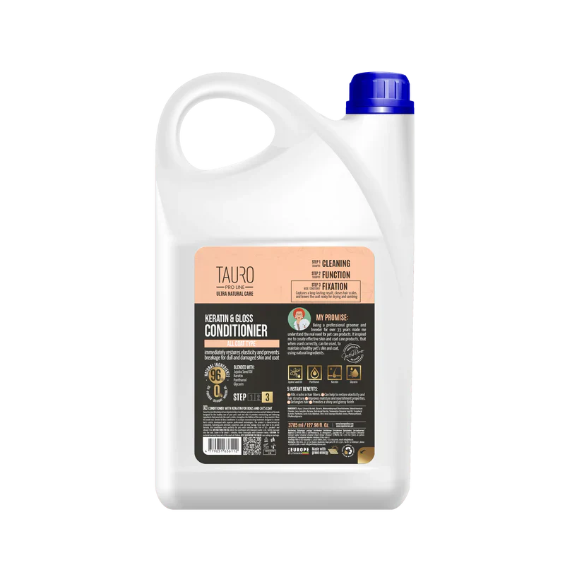 Tauro Pro Line - Ultra Natural Care Conditioner with Keratin for Dogs and Cats Coat
