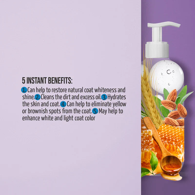 Tauro Pro LIne - Ultra Natural Care Whitening Shampoo for Dogs and Cats with White and Light Coat
