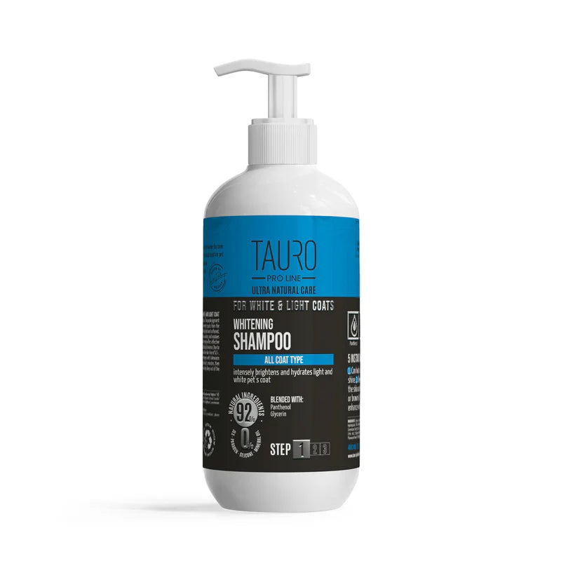Tauro Pro LIne - Ultra Natural Care Whitening Shampoo for Dogs and Cats with White and Light Coat