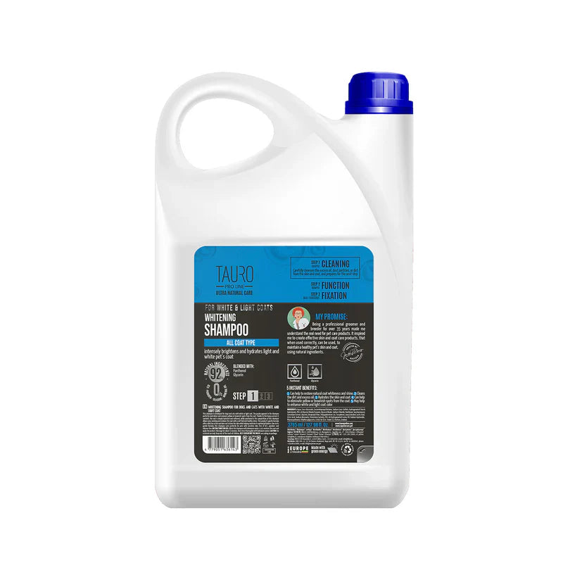 Tauro Pro LIne - Ultra Natural Care Whitening Shampoo for Dogs and Cats with White and Light Coat