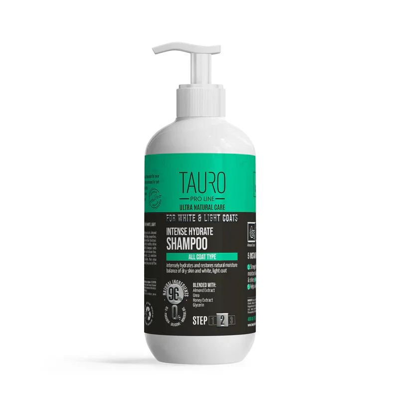 Tauro Pro Line - Ultra Natural Care  Intense Hydrate Shampoo  for Dogs and Cats with White Light Coat and Skin