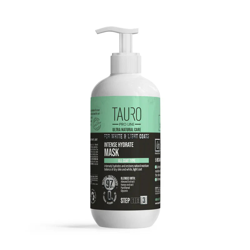 Tauro Pro Line - Ultra Natural Care  Intense Hydrate Mask for Dogs and Cats with White Light Coat and Skin