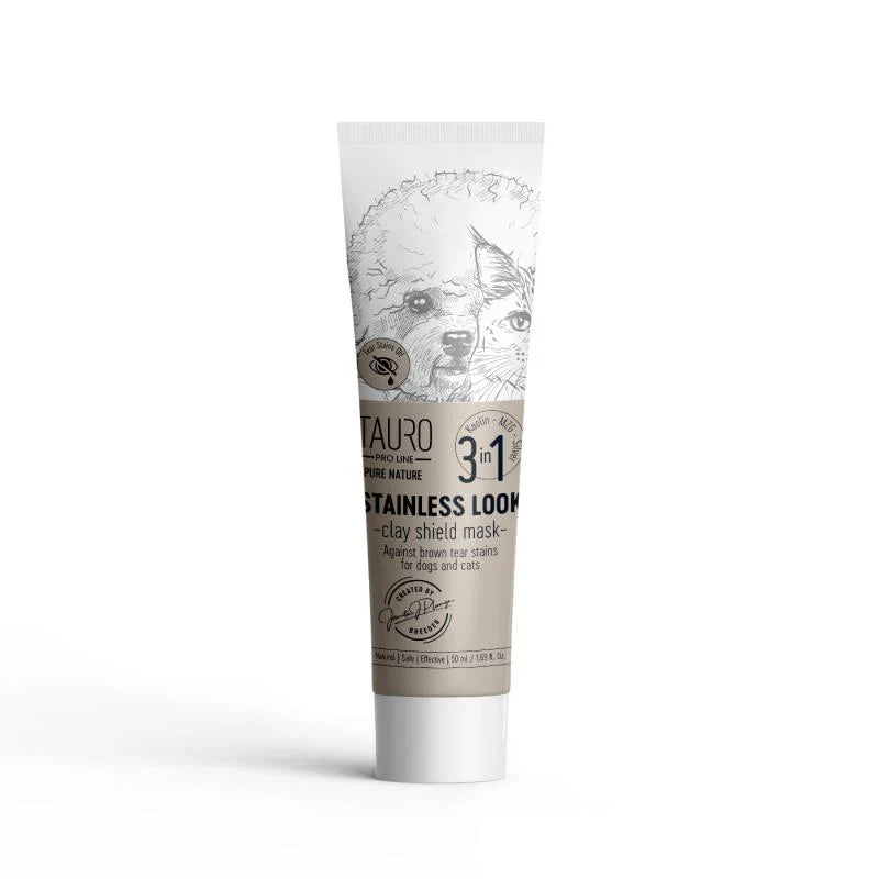 Tauro Pro Line - Pure Nature Stainless Look 3in1 Natural Clay Mask to Prevent Tear Stains on the Coat for Dogs