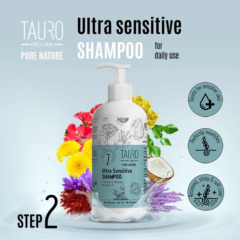 Tauro Pro Line - Pure Nature Ultra Sensitive Coat Shampoo for Dogs and Cats with Sensitive Skin