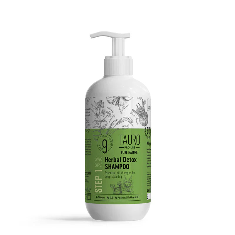 Tauro Pro Line - Pure Nature Herbal Detox Deep Cleaning Shampoo for Dogs and Cats Coat